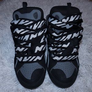 Black lanvin curb sneakers